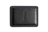  Flat Leather Passport Holder Black/Dark Felt