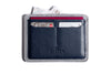  Flat Leather Passport Holder Navy/Light Felt