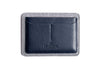  Flat Leather Passport Holder Navy/Light Felt