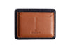  Flat Leather Passport Holder Tan/Black Felt