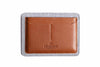  Flat Leather Passport Holder Tan/Light Felt