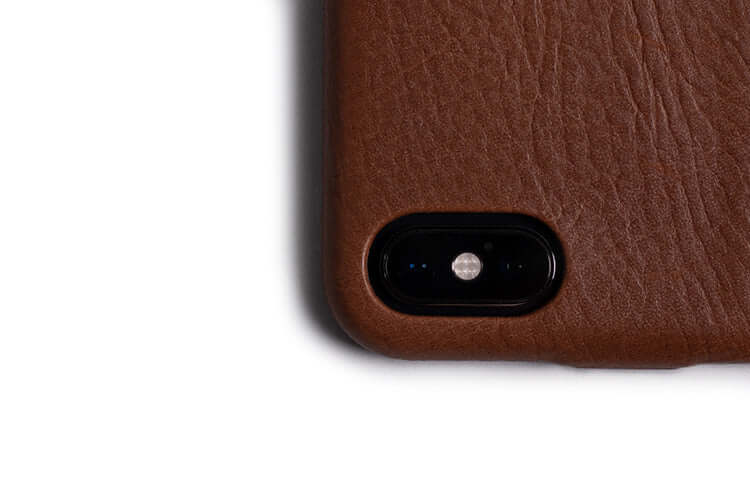 Étui pour iPhone avec poche arrière marron foncé