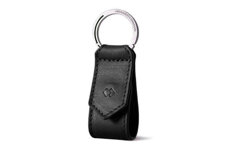 Porte-clés en cuir noir