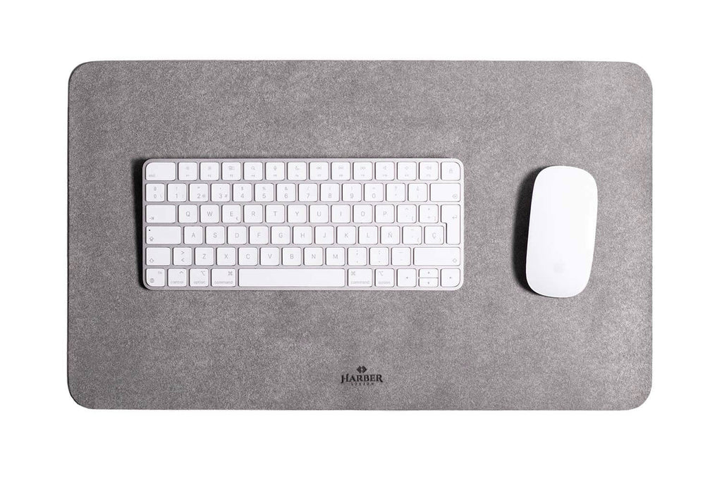 Microfibre Minimalist Desk Mat Grey Microfibre