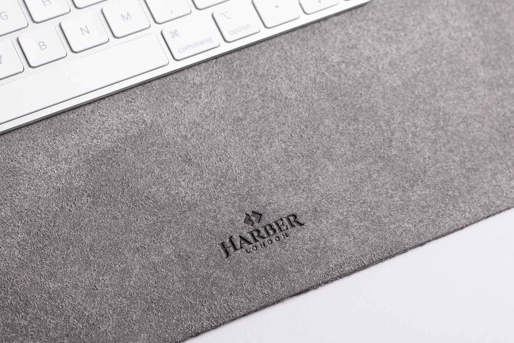 Microfibre Minimalist Desk Mat Grey Microfibre