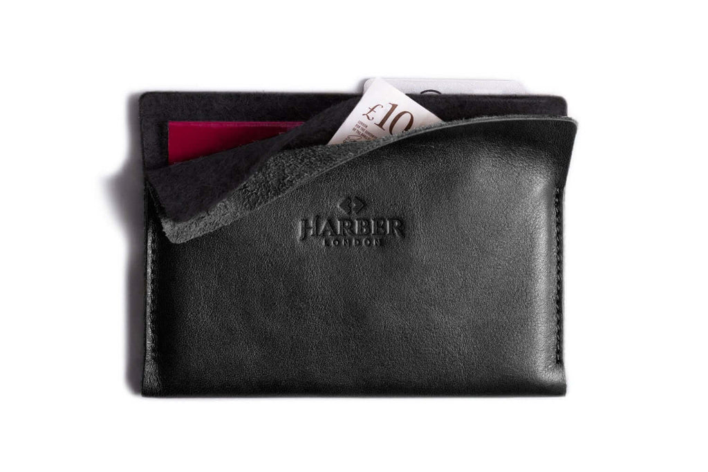 Portefeuille Passeport en Cuir Super Fin - Horizon Noir