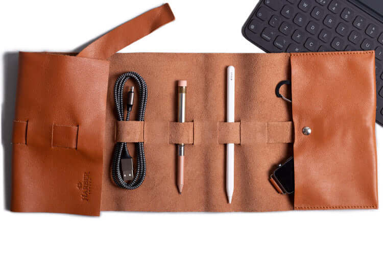 Cordon enroulable en cuir et outils Wrap Tan