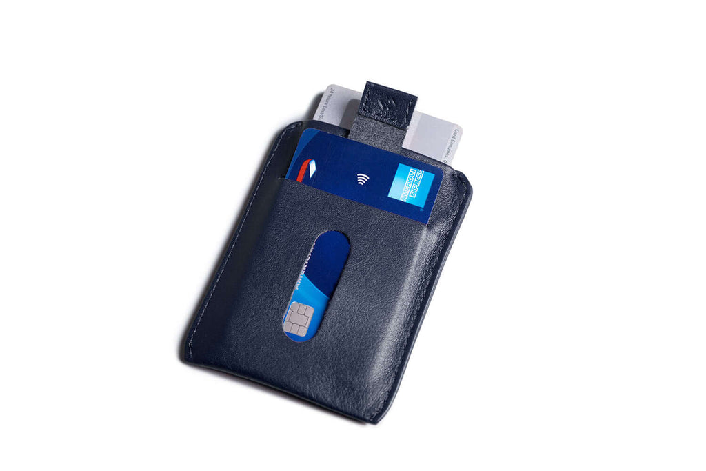 Porte-cartes ultra fin avec protection RFID Bleu marine
