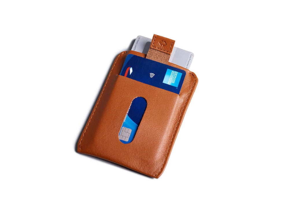 Porte-cartes ultra fin avec protection RFID Tan