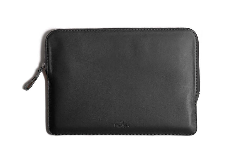 Slim Leather Folio Laptop Case No. 7 Black