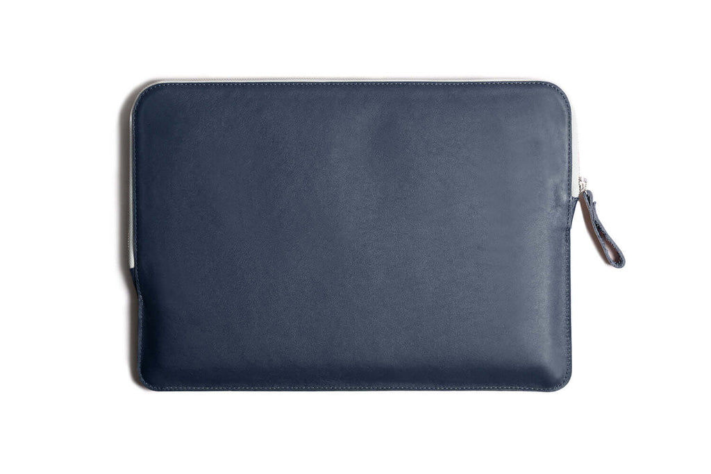 Étui folio fin en cuir pour ordinateur portable n° 7, bleu marine