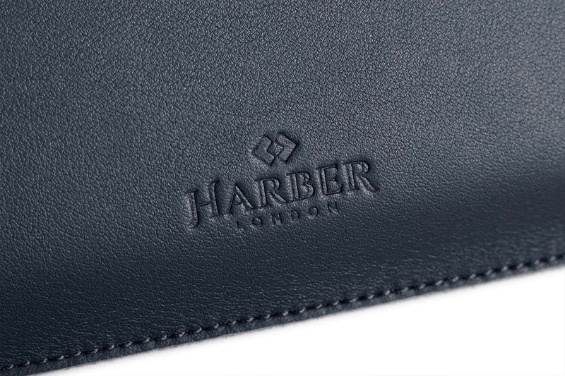 Slim Leather Folio Laptop Case No. 7 Navy