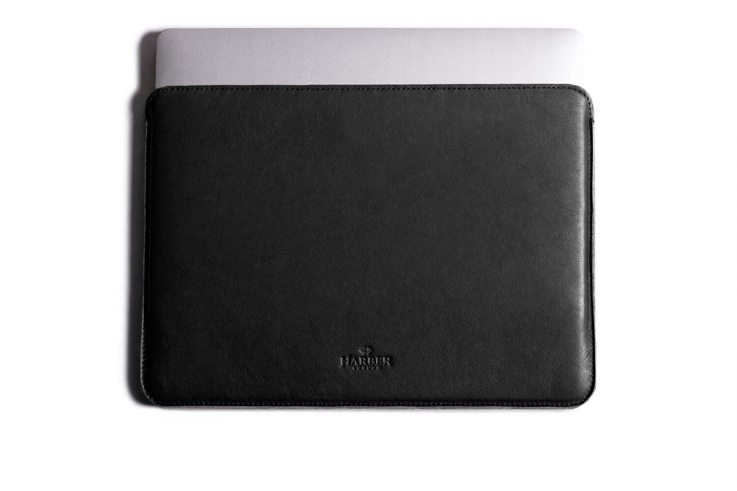 Étui fin en cuir pour MacBook, noir