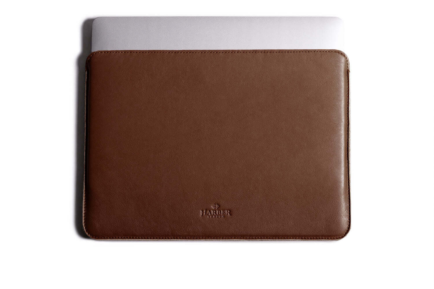 Étui fin en cuir pour MacBook marron foncé