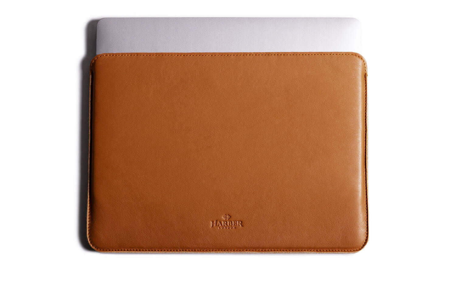 Étui fin en cuir pour MacBook, beige