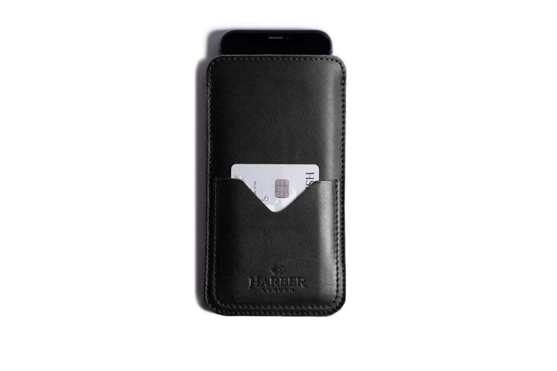Slim Leather Smartphone Sleeve Case Black