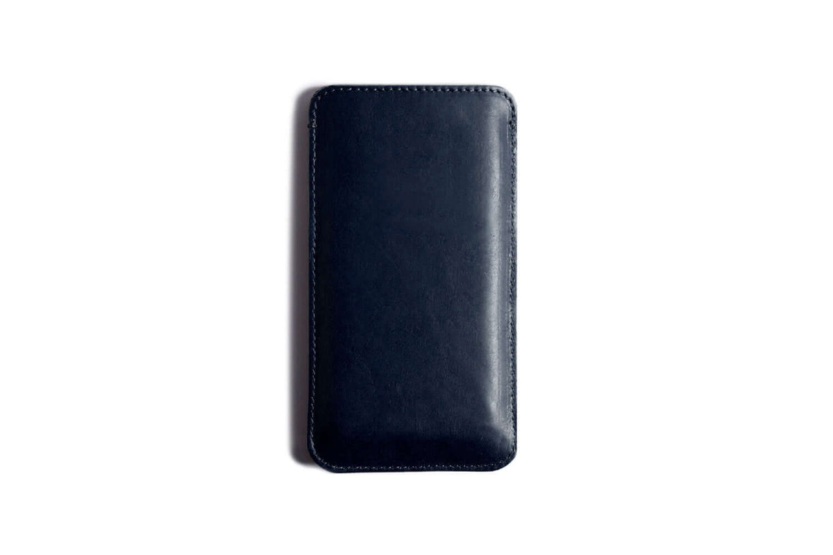Slim Leather Smartphone Sleeve Case Navy
