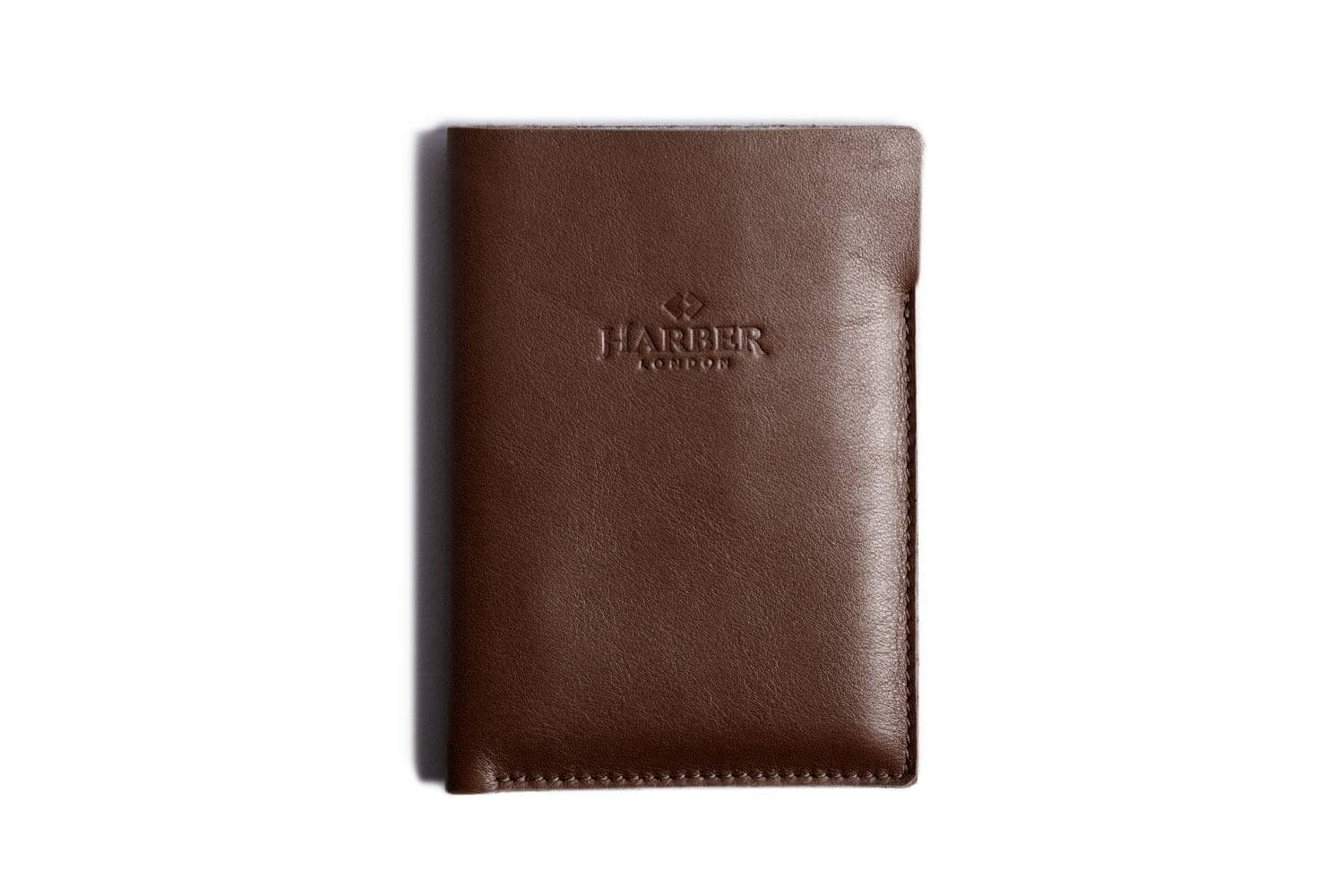 Portefeuille passeport vertical super fin marron foncé