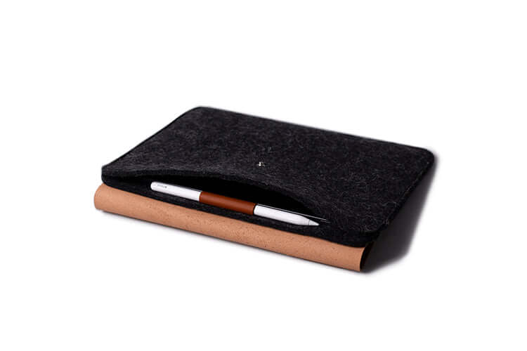 Étui en cuir pour iPad avec pochette enveloppe Tan