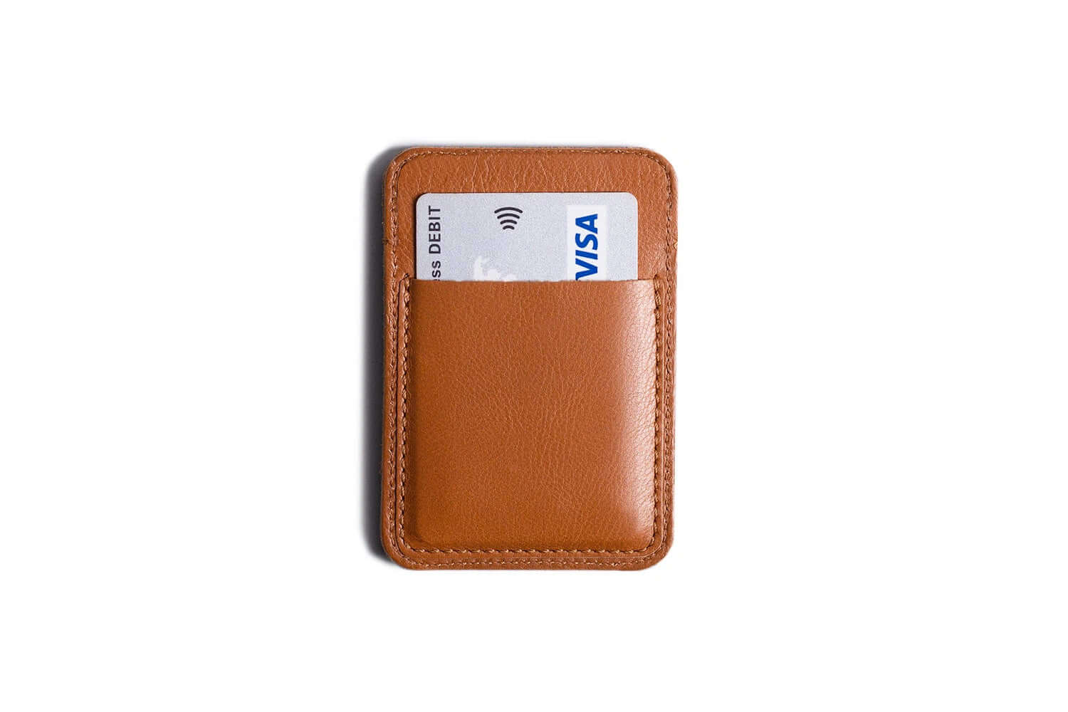 Porte-cartes en cuir classique - 3 poches Tan